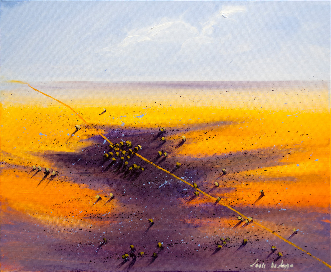 Landscape "Outback Road to Nowhere" Original Artwork by Louis Dalozzo