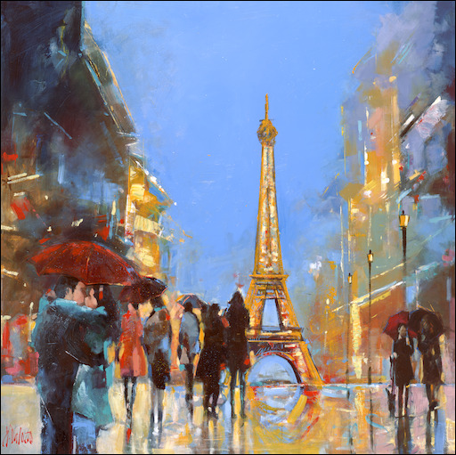 Cityscape Painting "Paris Mon Amour" by Judith Dalozzo