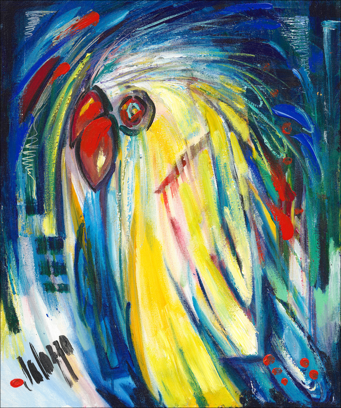 Animal "Parrots of Paradise 2" Original Artwork by Lucette Dalozzo