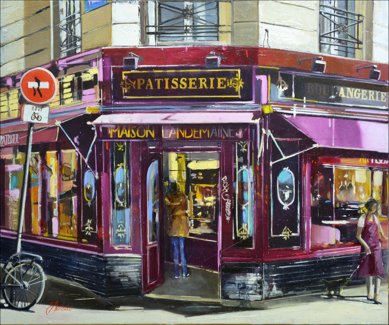 Cityscape "Patisserie Maison Lendemain Paris" Original Artwork by Judith Dalozzo