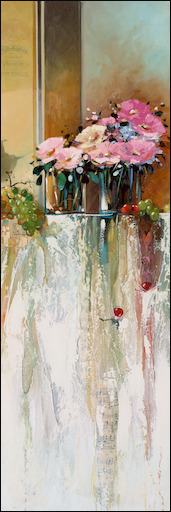 Symphony Still Life "Peaceful Moment" Triptych Middle Panel Original Artwork by Judith Dalozzo