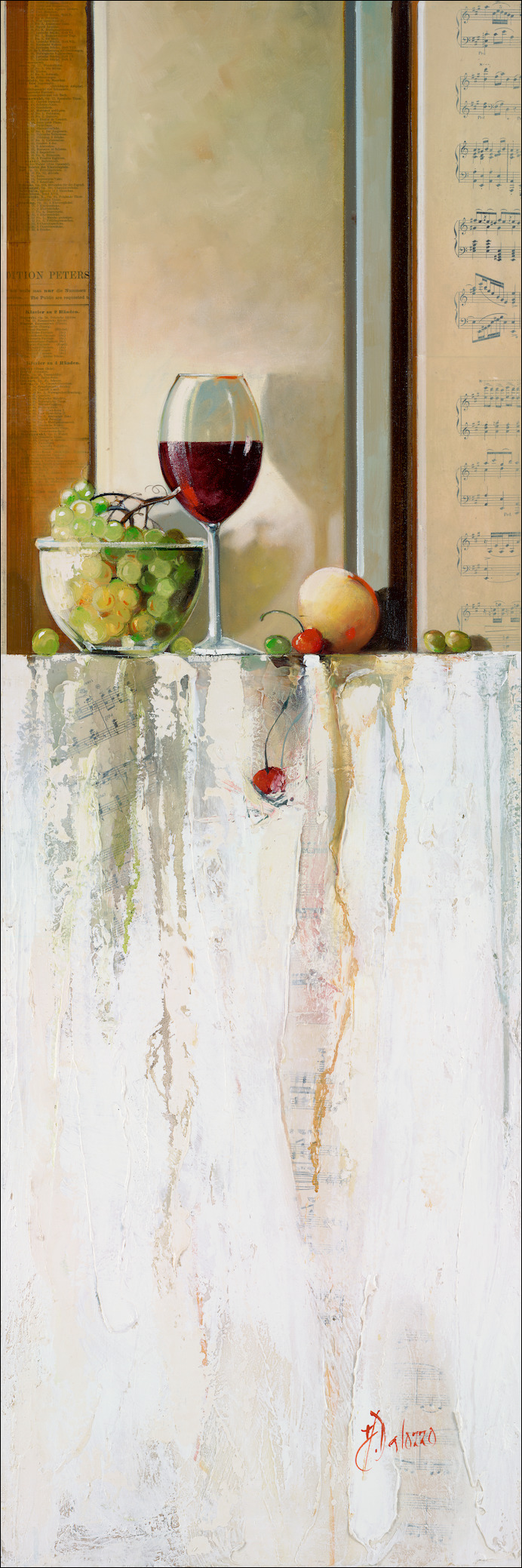 Symphony Still Life "Peaceful Moment" Triptych Right Panel Original Artwork by Judith Dalozzo