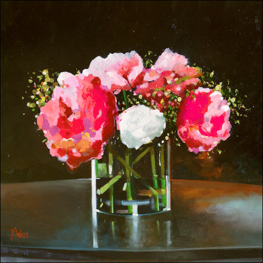 Floral Still Life Canvas Print "Peonies" by Judith Dalozzo