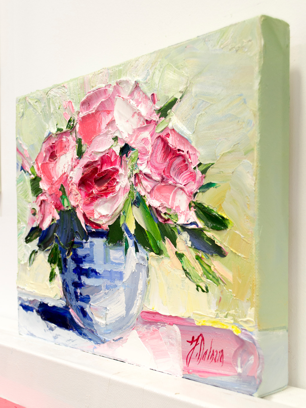 Right View Of Still Life Painting "Peonies in Ginger Jar" By Judith Dalozzo