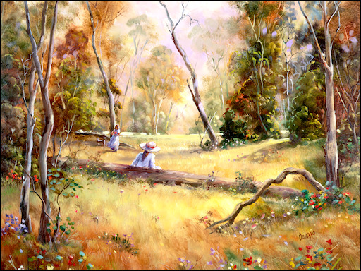 Forest Romantic "Poetry of The Woods" Original Artwork by Lucette Dalozzo