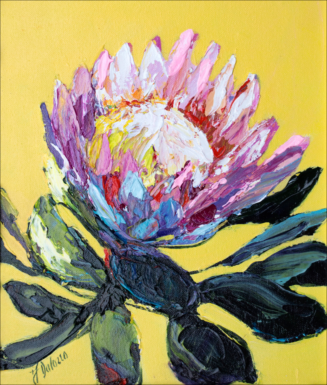 Floral Still Life "Proteas in Bloom 2" Original Artwork by Judith Dalozzo