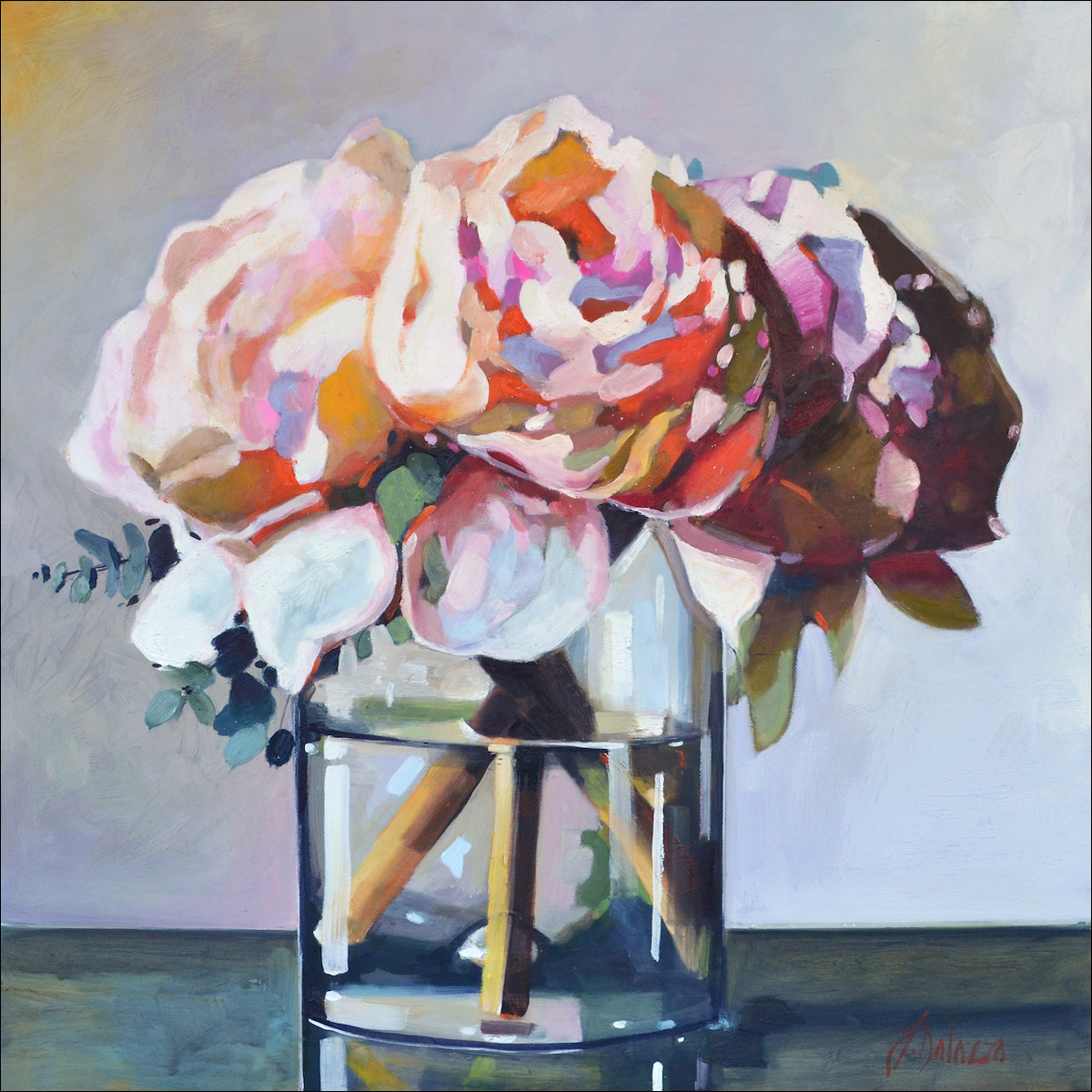 Floral Still Life "A Quiet Moment" Original Artwork by Judith Dalozzo