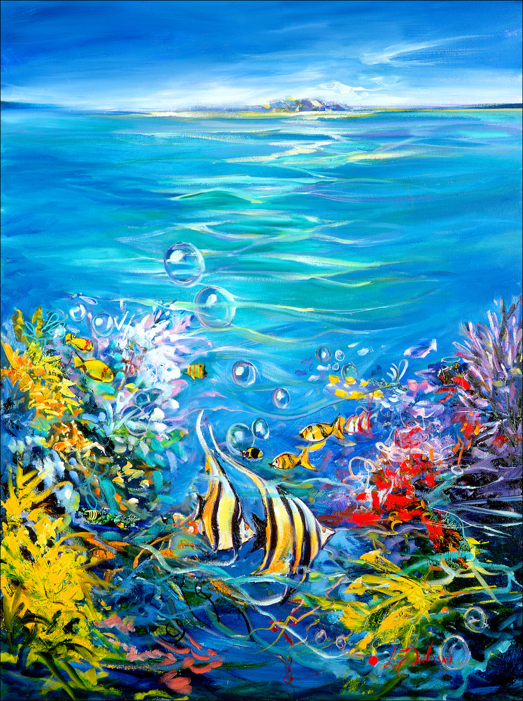 Seascape "Reef 10" Original Artwork by L&J Dalozzo