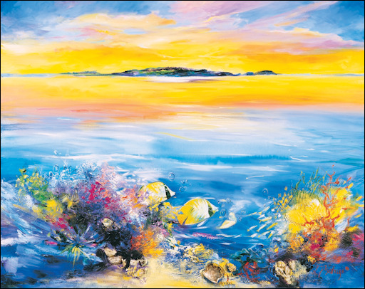 Seascape "Reef 5" Original Artwork by L&J Dalozzo