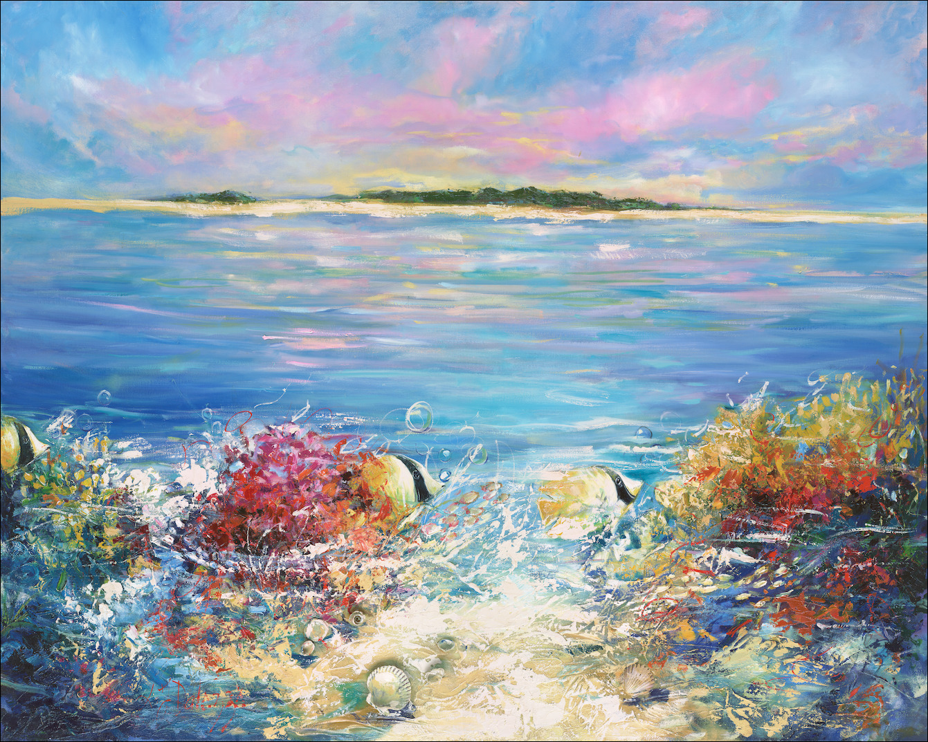 Seascape "Reef 7" Original Artwork by L&J Dalozzo