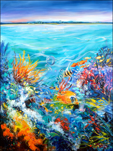 Seascape "Reef 8" Original Artwork by L&J Dalozzo