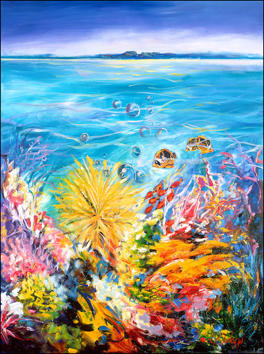 Seascape "Reef 9" Original Artwork by L&J Dalozzo