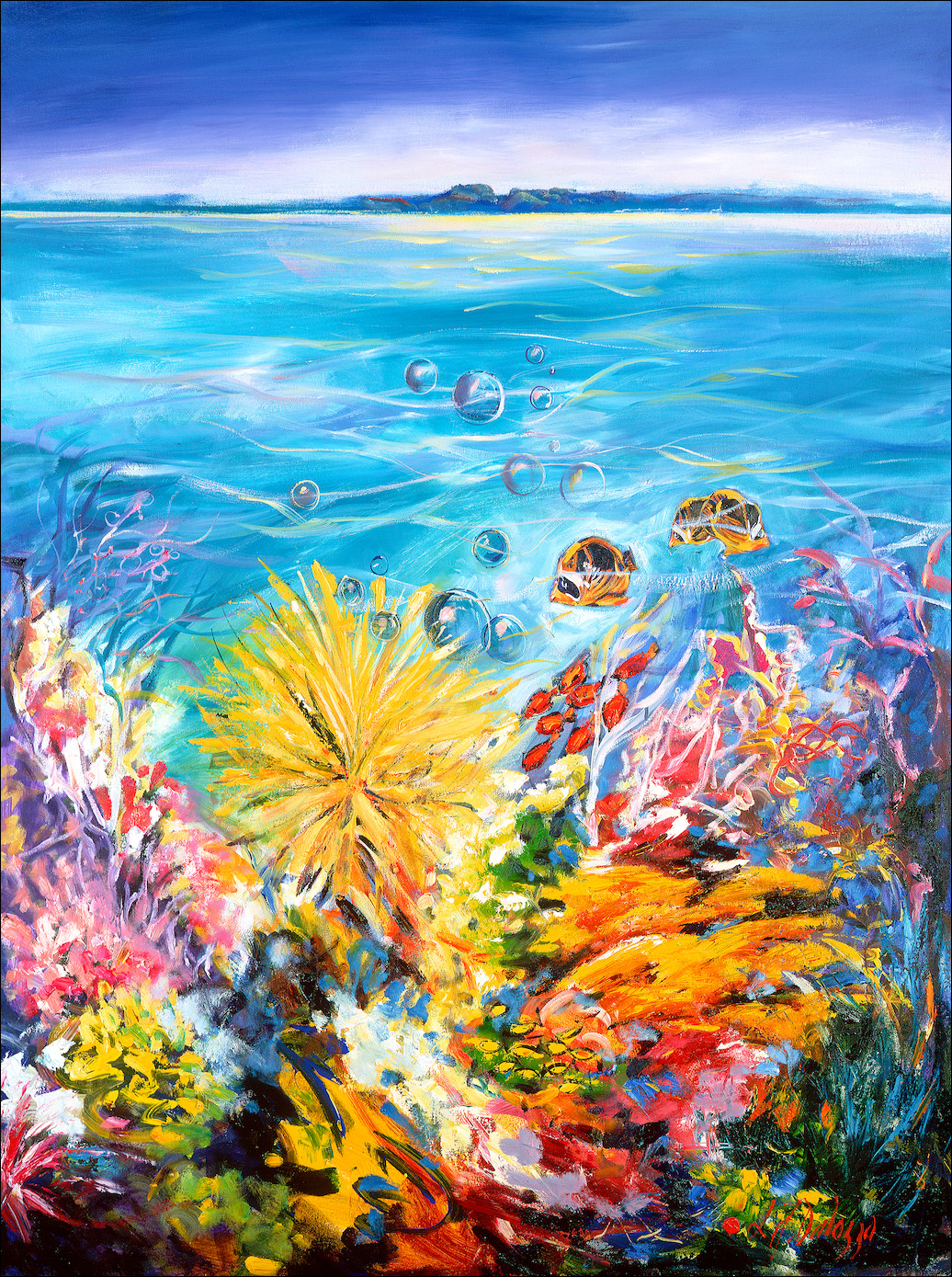 Seascape "Reef 9" Original Artwork by L&J Dalozzo