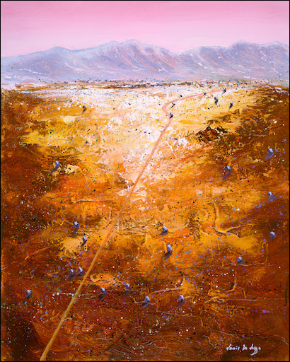 Distant Ranges Landscape Painting "Road to The Flinders Sa" by Louis Dalozzo