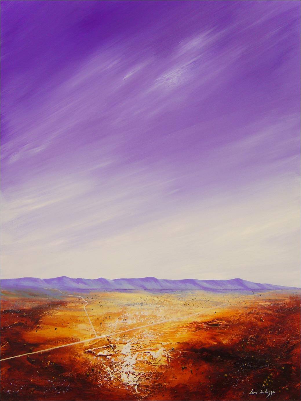 Landscape "Road to The Horizon 2" Original Artwork by Louis Dalozzo