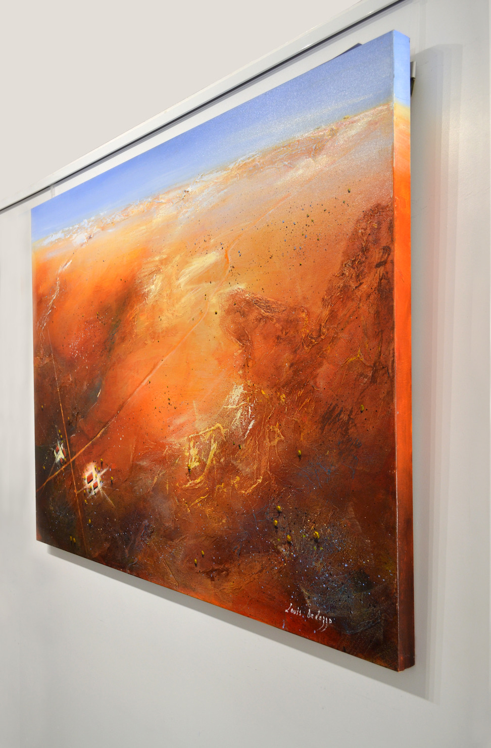 Side View Of Landscape Painting "Road to The Horizon from Above" By Louis Dalozzo