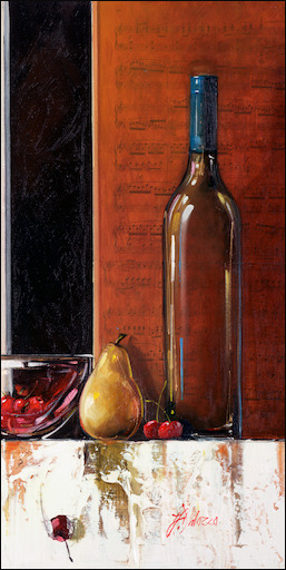 Symphony Still Life "When The Roses Bloom" Triptych Right Panel Original Artwork by Judith Dalozzo
