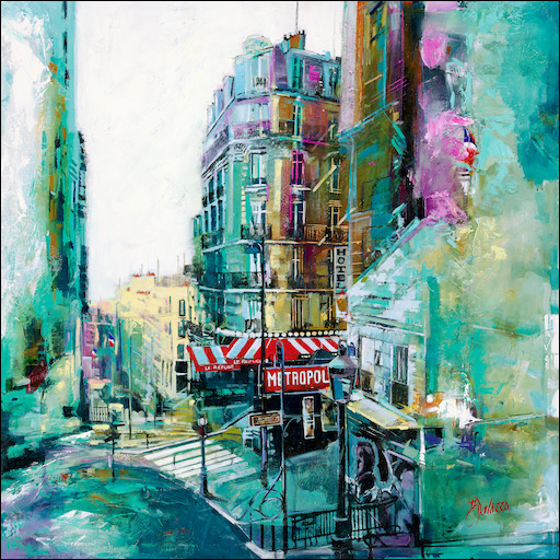 Cityscape "Rue Lamarck Paris" Original Artwork by Judith Dalozzo