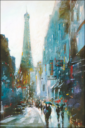 Cityscape Canvas Print "Rue Saint Dominique Paris" by Judith Dalozzo
