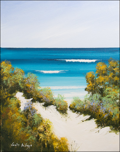 Beach Seascape Painting "Through The Sand Dunes" by Louis Dalozzo