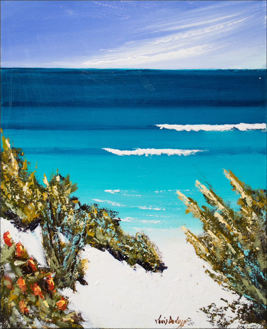 Beach Seascape "Sand Dunes Fraser" Original Artwork by Louis Dalozzo