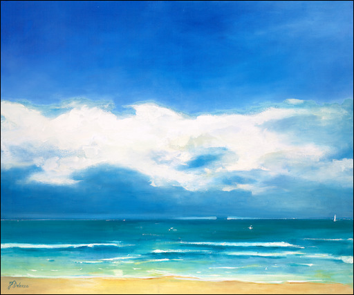 Beach Seascape Canvas Print "Seaside View" by Judith Dalozzo