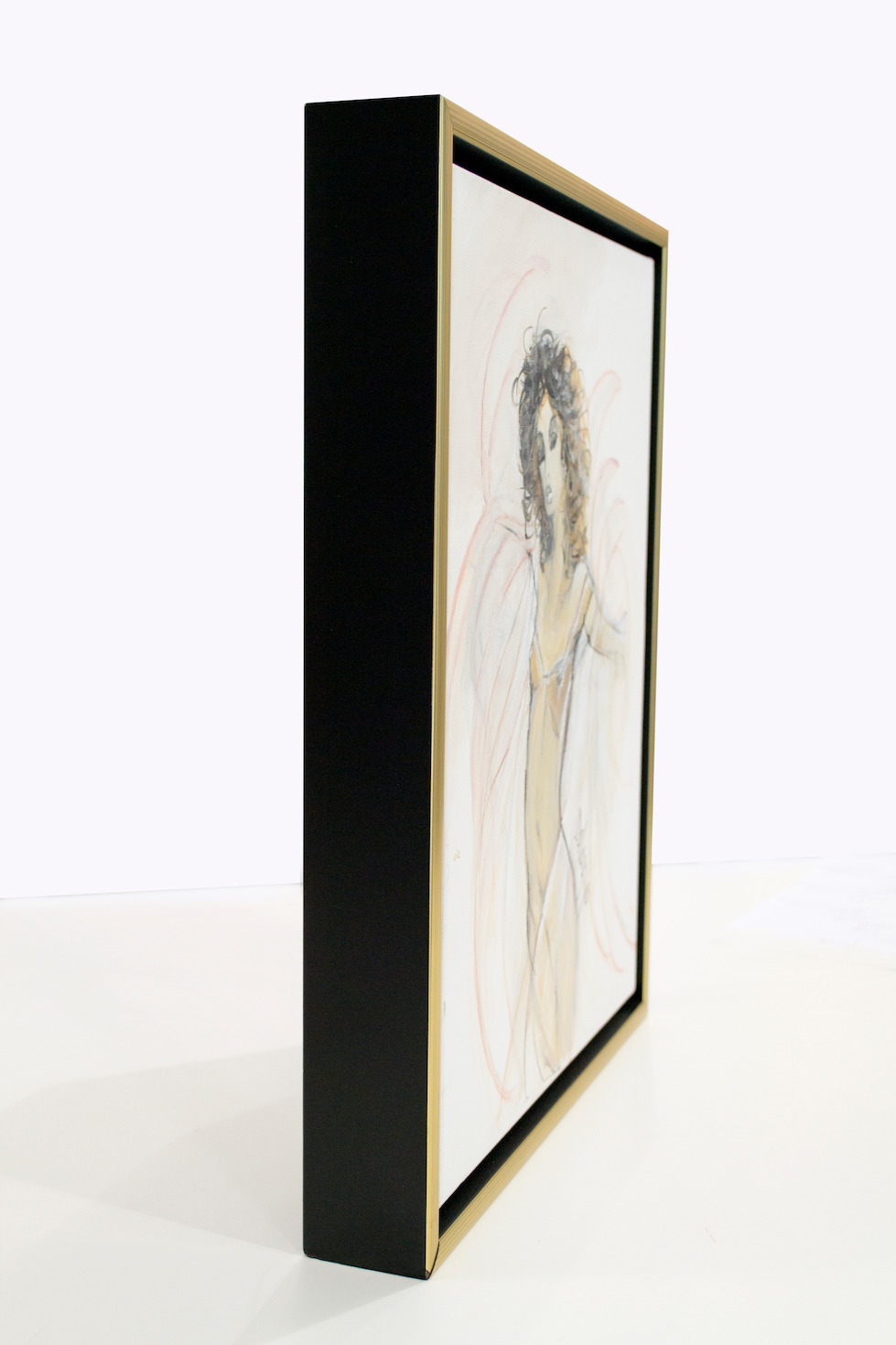 Framed Side View Of Nude Painting "Sensual Lines" By Lucette Dalozzo