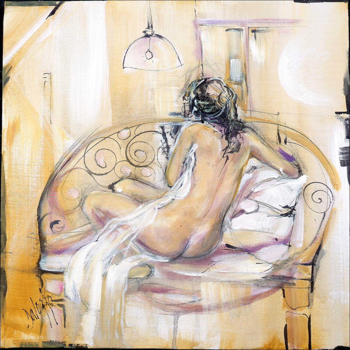Nude Canvas Print "Sensuality 2" by Lucette Dalozzo