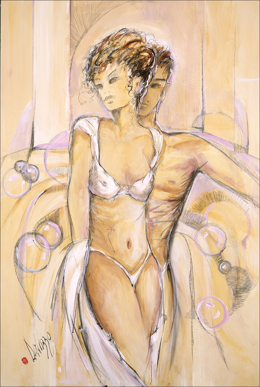 Nude "Sensuality 6" Original Artwork by Lucette Dalozzo