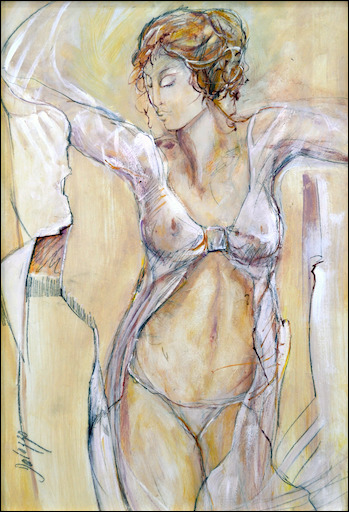 Nude "Sensuality X" Original Artwork by Lucette Dalozzo