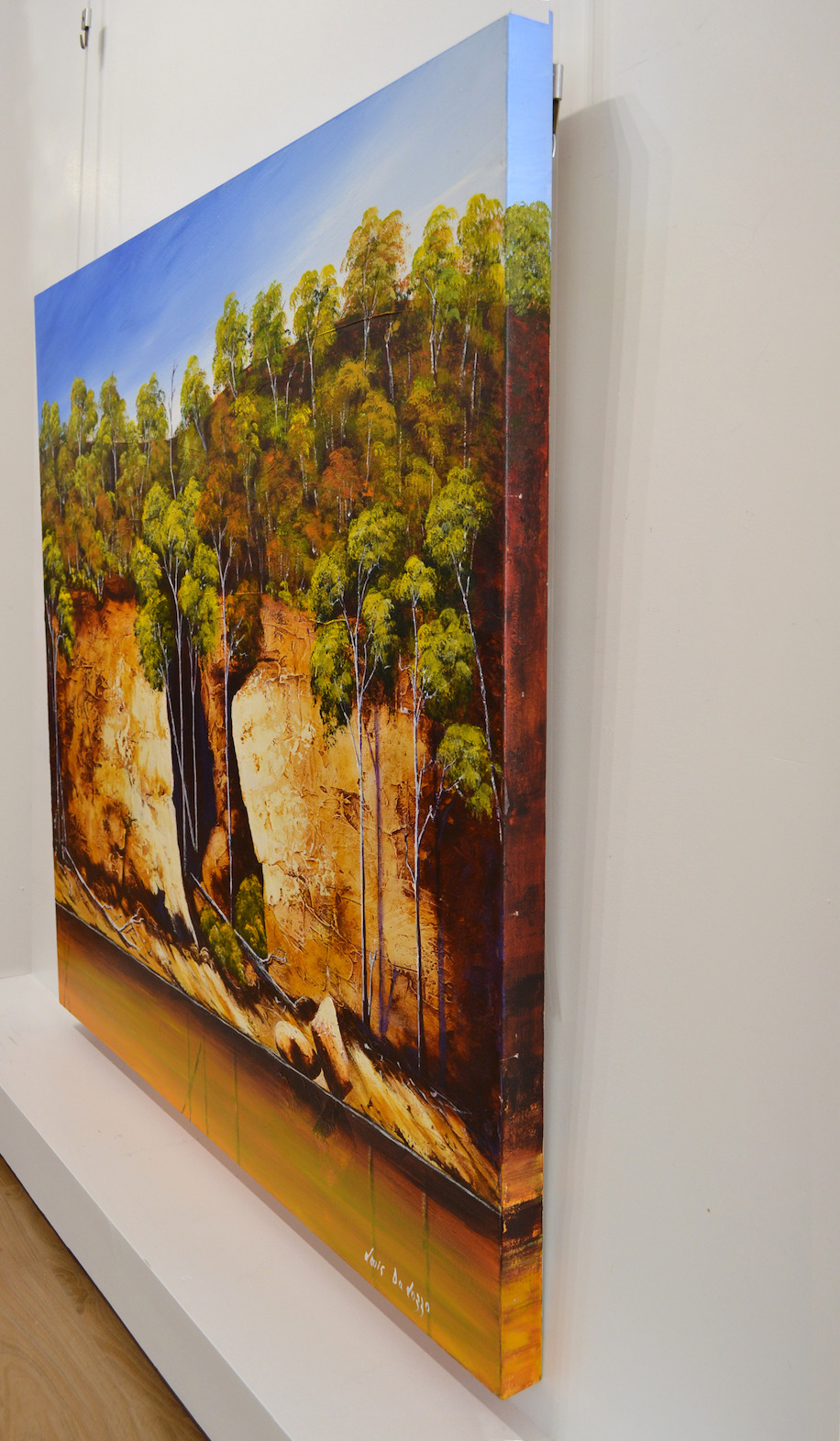 Side View Of Landscape Painting "Shoalhaven Riverbank" By Louis Dalozzo