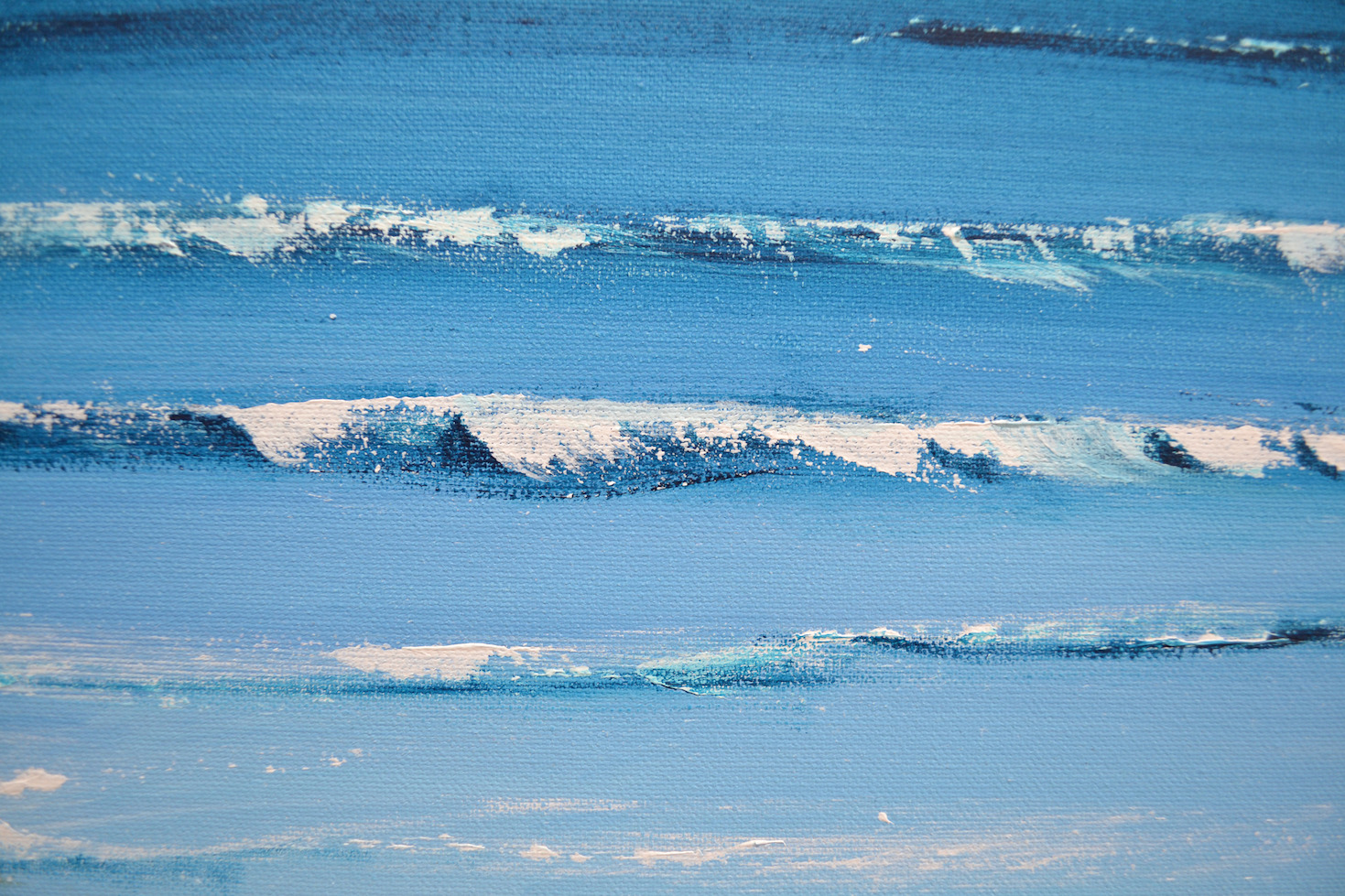 Close Up Detail Of Acrylic Painting "Shore Break South Stradbroke" By Louis Dalozzo