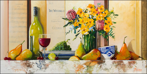 Symphony Still Life "A Welcome Sign of Spring" Original Artwork by Judith Dalozzo