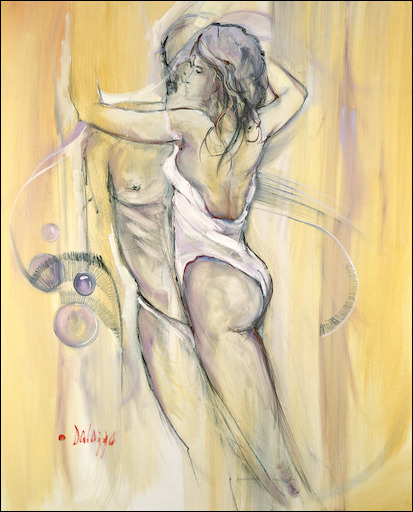 Sensuality Nude "Silhouette 2" Original Artwork by Lucette Dalozzo