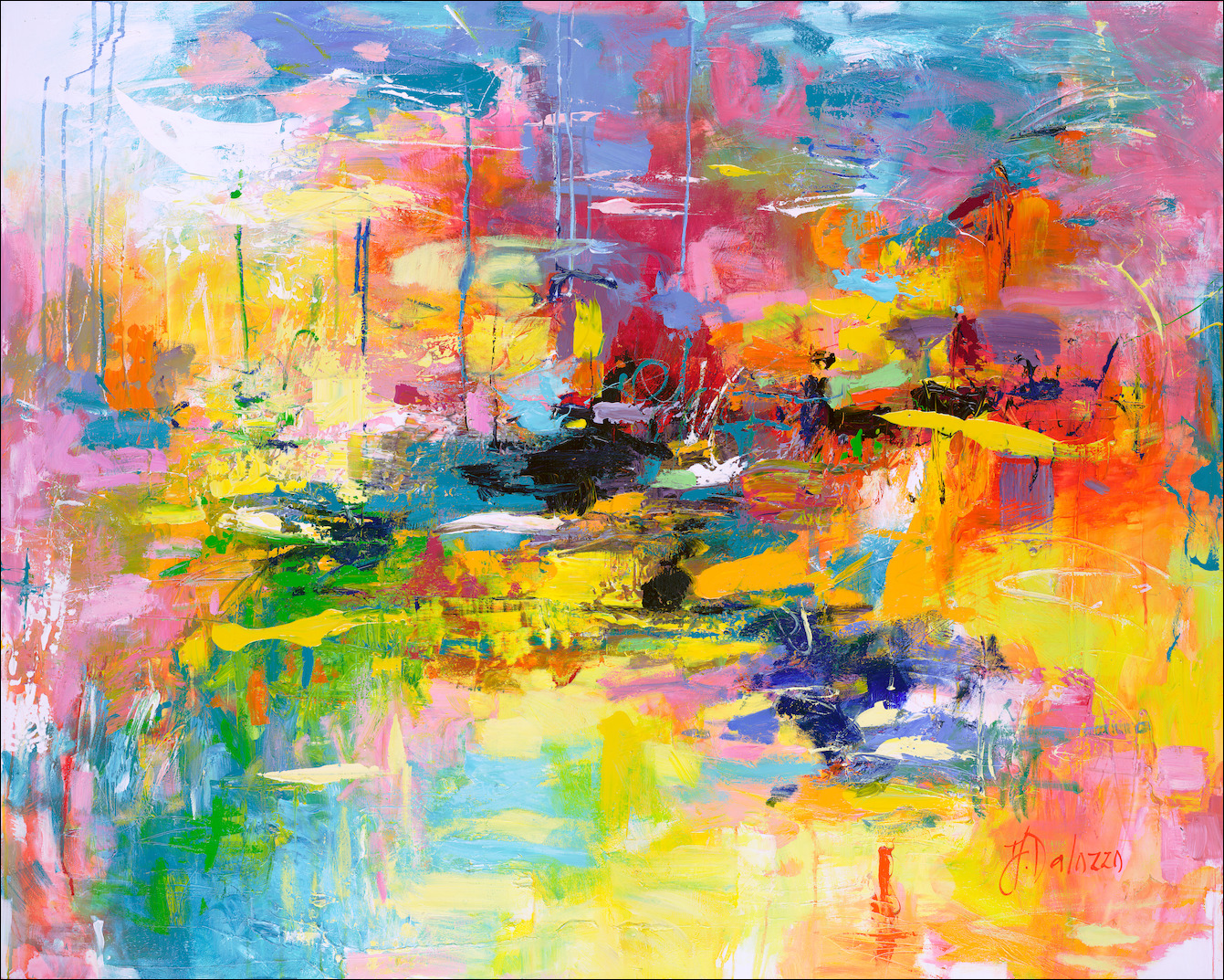 Impulsion Abstract "A Splash of Colour" Original Artwork by Judith Dalozzo