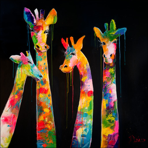 Fluro Animal Canvas Print "Standing Tall" by Judith Dalozzo