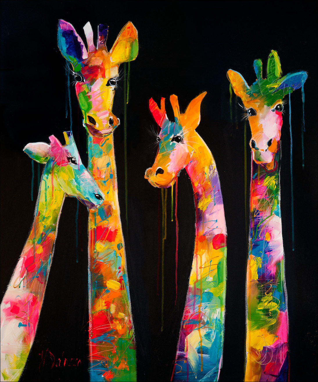 Fluro Animal Animal "Standing Tall" Vertical Variant From Judith Dalozzo Artwork