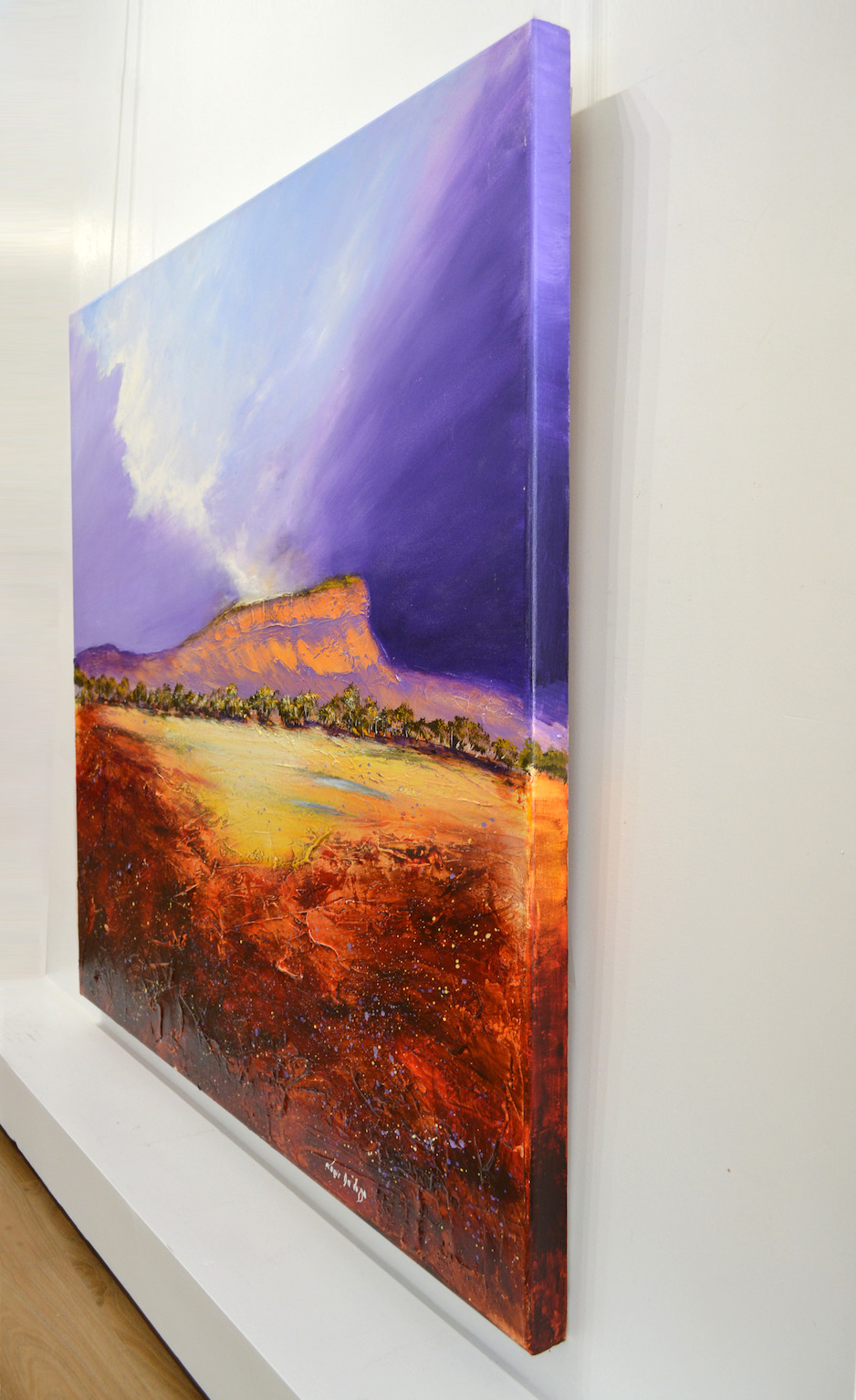 Side View Of Landscape Painting "Storm Break Cockburn Ranges" By Louis Dalozzo