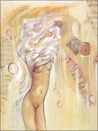 Sensuality Nude "Strip Tease" Original Artwork by Lucette Dalozzo