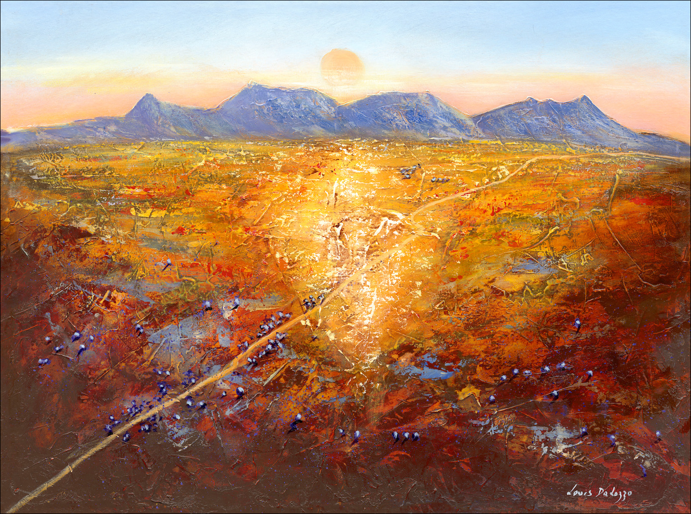 Road To Nowhere Landscape "Sunrise over The Flinders" Original Artwork by Louis Dalozzo