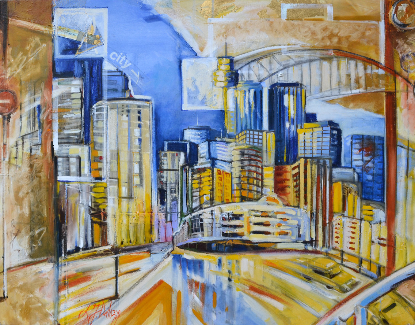 Cityscape "Sydney City" Original Artwork by L&J Dalozzo