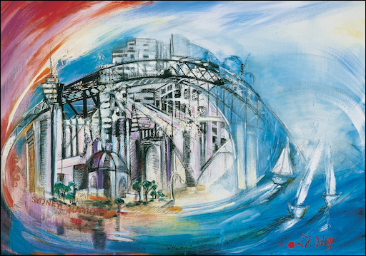 Cityscape "Sydney City Harbour" Original Artwork by L&J Dalozzo