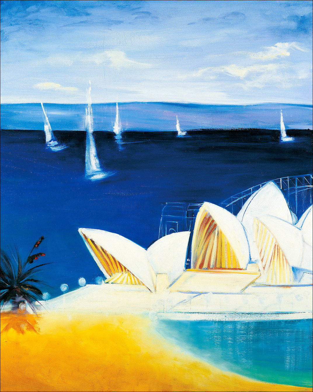 Cityscape "Sydney" Triptych Middle Panel Original Artwork by Judith Dalozzo