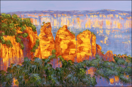 Landscape Canvas Print "Three Sisters – Blue Mountains" by Louis Dalozzo