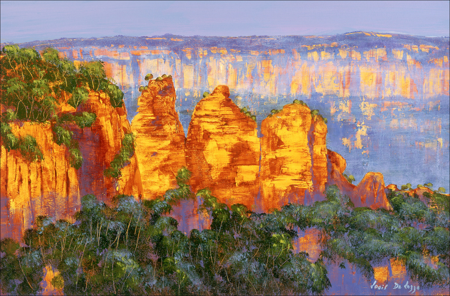 Landscape Canvas Print "Three Sisters – Blue Mountains" by Louis Dalozzo