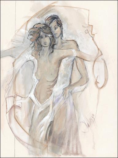 Sensuality Nude "Together at Last" Original Artwork by Lucette Dalozzo