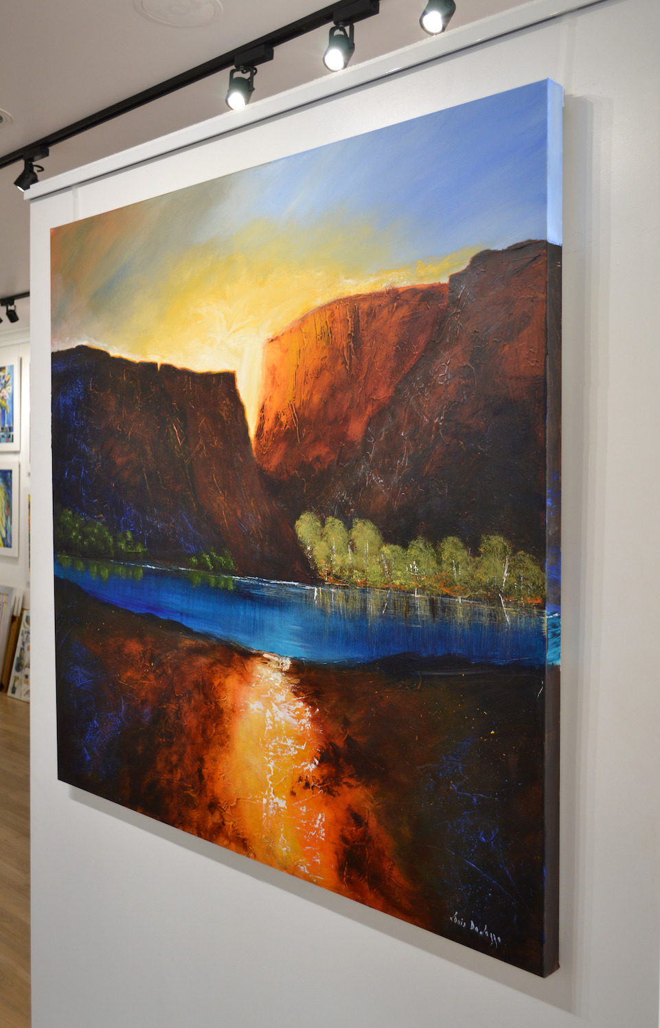 Side View Of Landscape Painting "Umbrawarra Gorge Pine Creek NT" By Louis Dalozzo