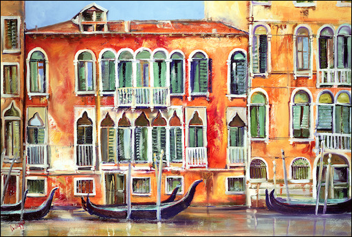 Italy Cityscape "Venice" Original Artwork by Lucette Dalozzo