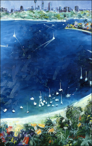 Sydney Cityscape "Watson's Bay" Diptych Right Panel Original Artwork by L&J Dalozzo