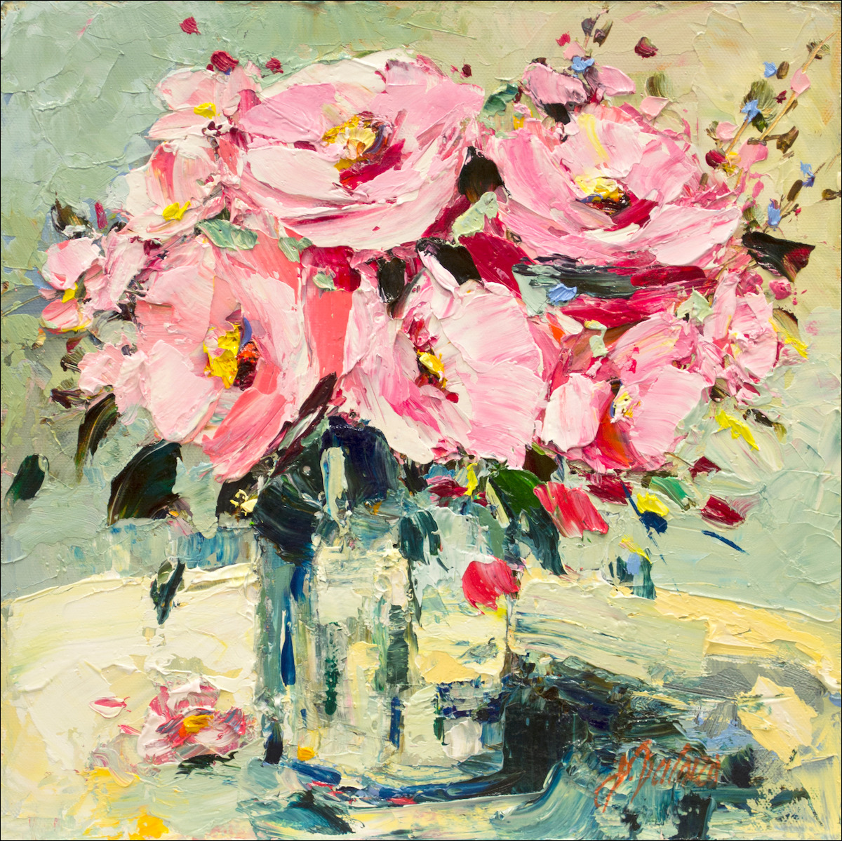 Floral Still Life "Welcoming Spring" Original Artwork by Judith Dalozzo
